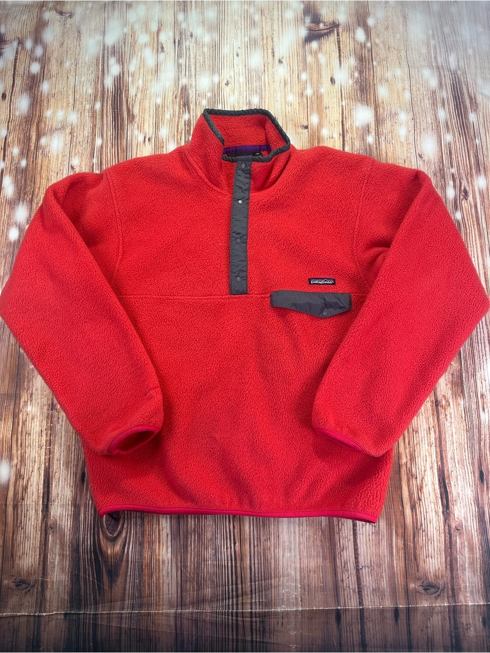 Vintage Patagonia Synchilla Snap -T Fleece Pullover Red Men’s Sz  Medium Made US